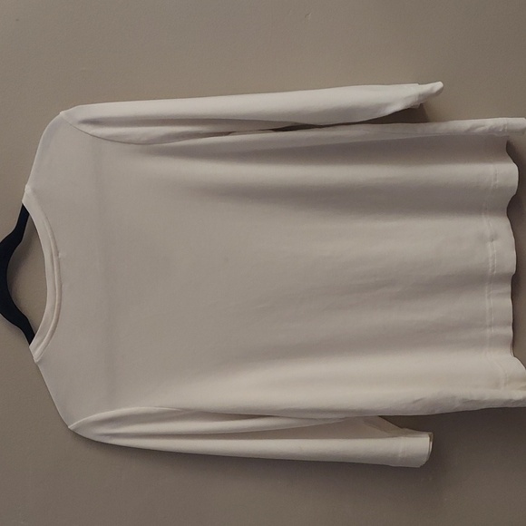 CHICOS Floral Everyday V Neck 3/4 Sleeve Pima Cotton White Tee sz L - Picture 10 of 12